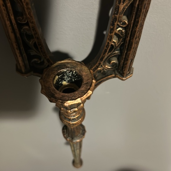 Vintage Dart Coppercraft MCM 70’s wall sconces amber glass votive candle holders - Picture 9 of 15